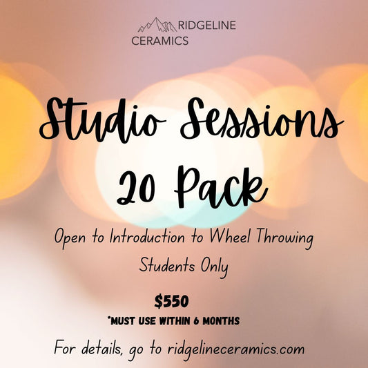 Studio Punch Passes 10 or 20 Sessions for Ridgeline Ceramics Students Only: One-time Purchase Only
