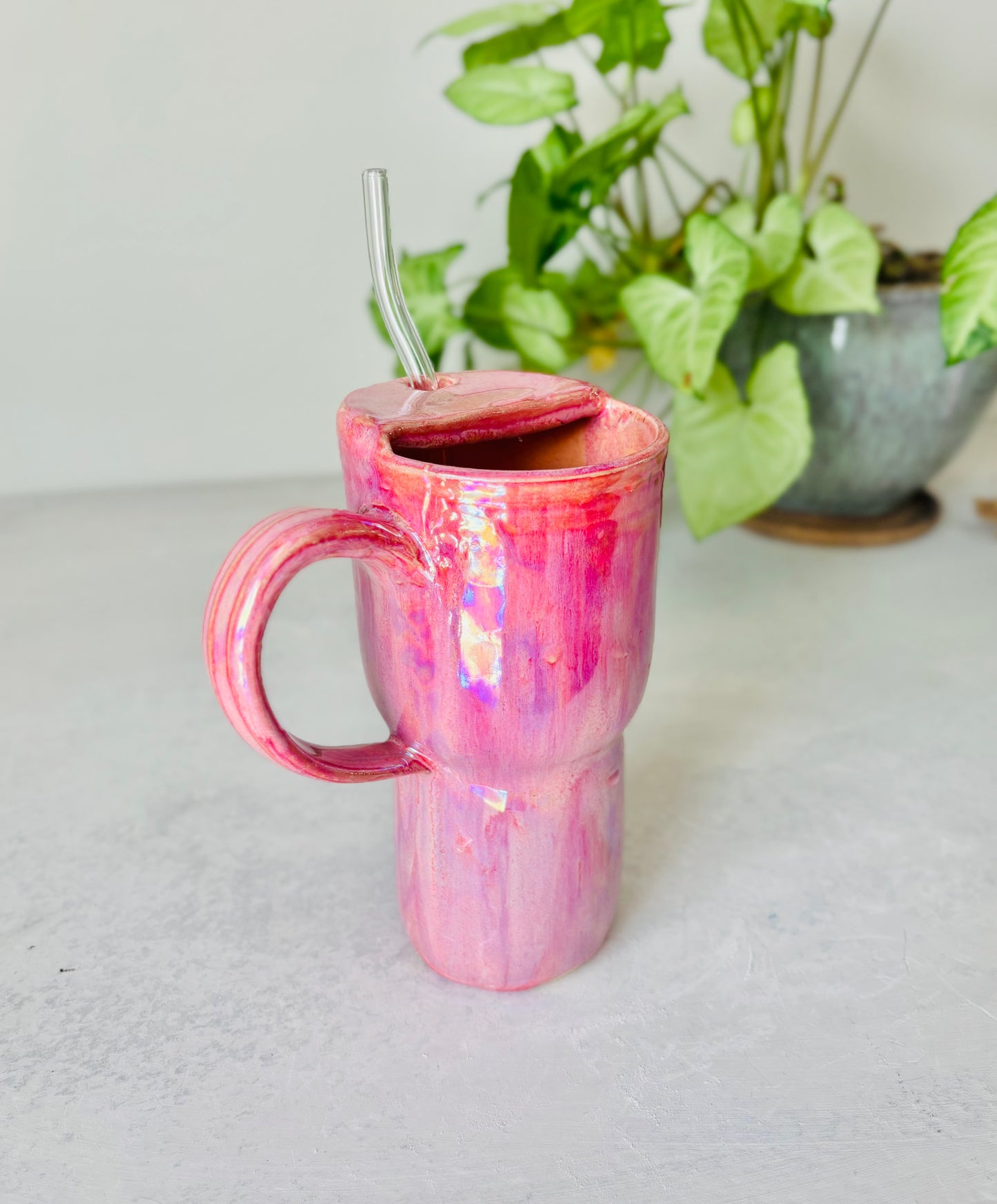 Iridescent Hot Pink Travel Mug
