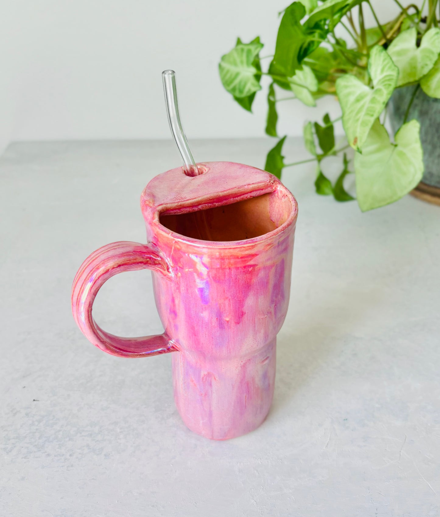 Iridescent Hot Pink Travel Mug