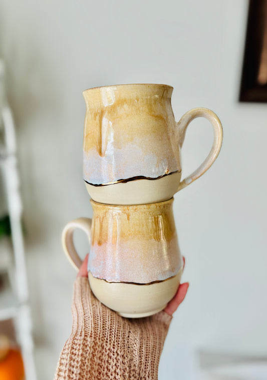 22k Gold Lined Honey & Cream Mug