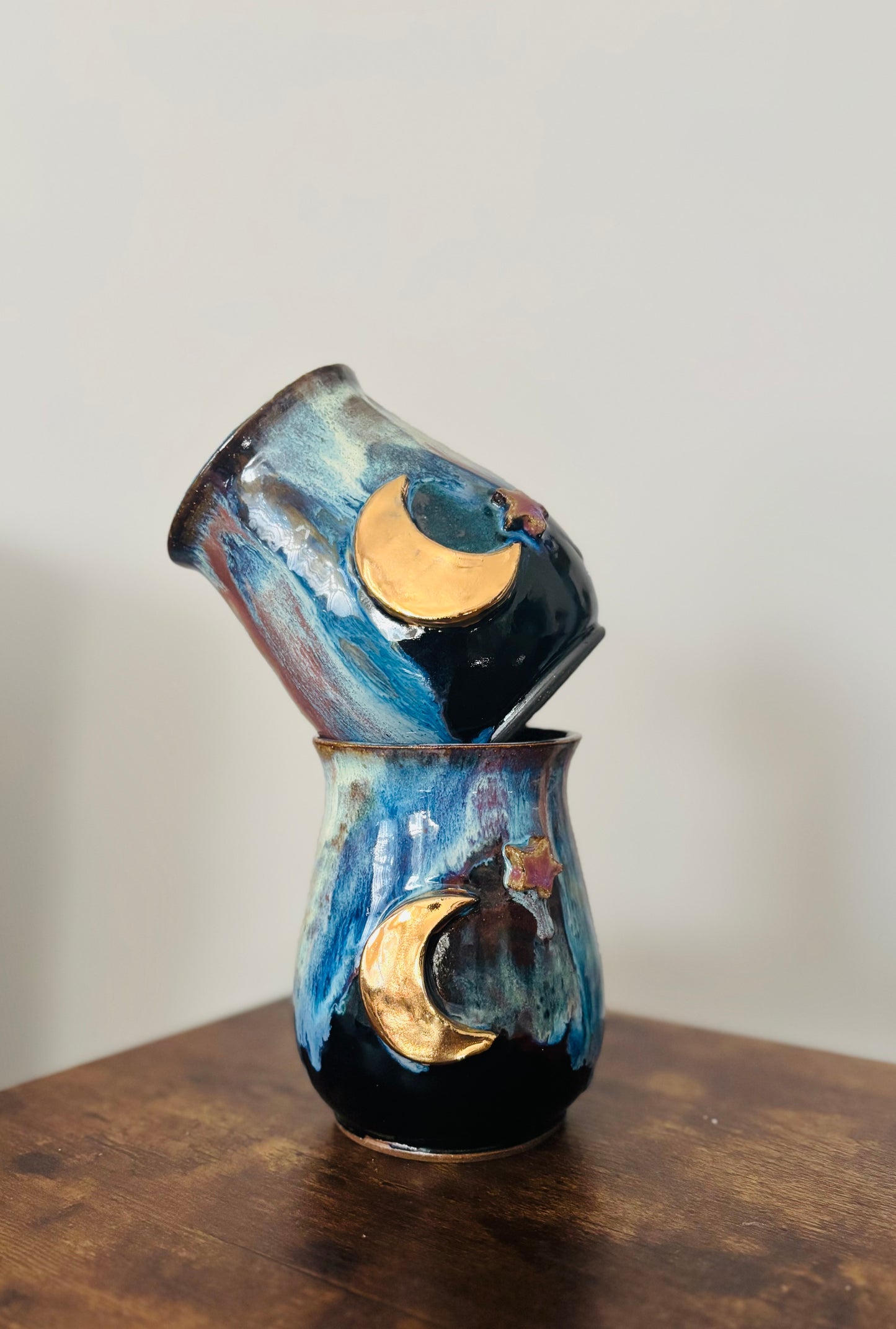 14 fl oz Outer Space 22k Golden Moon Mug #1