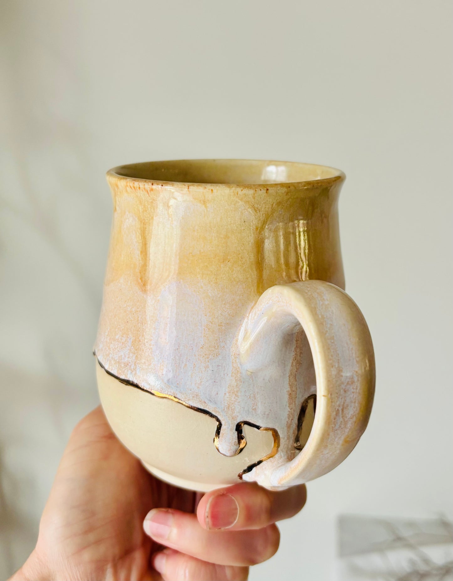 22k Gold Lined Honey & Cream Mug #2 (14 fl oz)