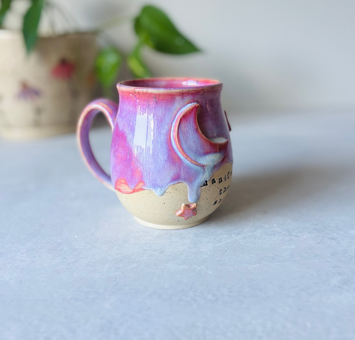 Manifest That Shit Mug in Hot Floating Pink (second)