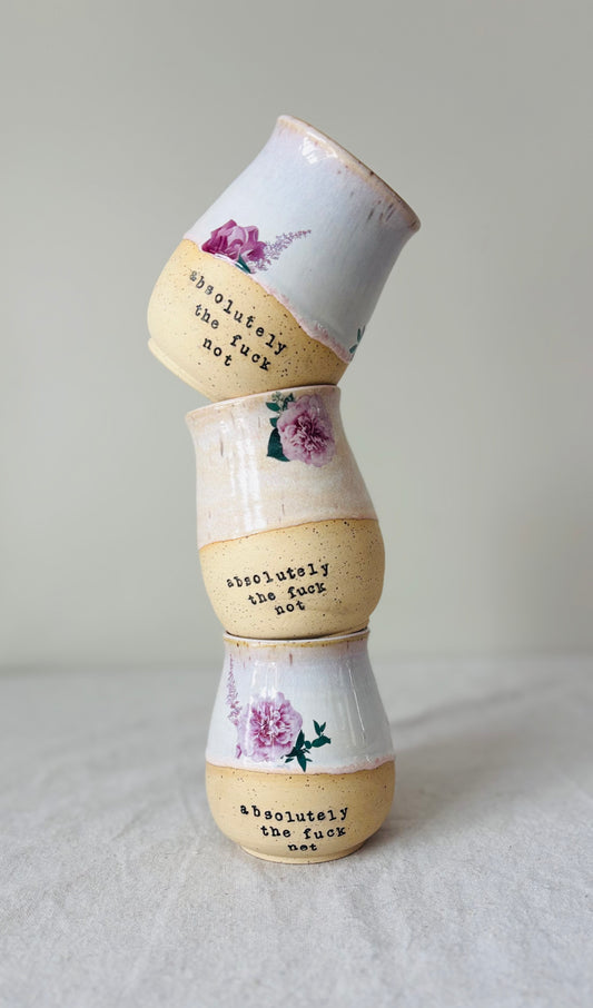 PREVIEW: Release Date is October 11th, 6pm est for Instagram subscribers, 7pm est for the public: Floral Absolutely the Fuck Not Mug (Delivery before X-mas)
