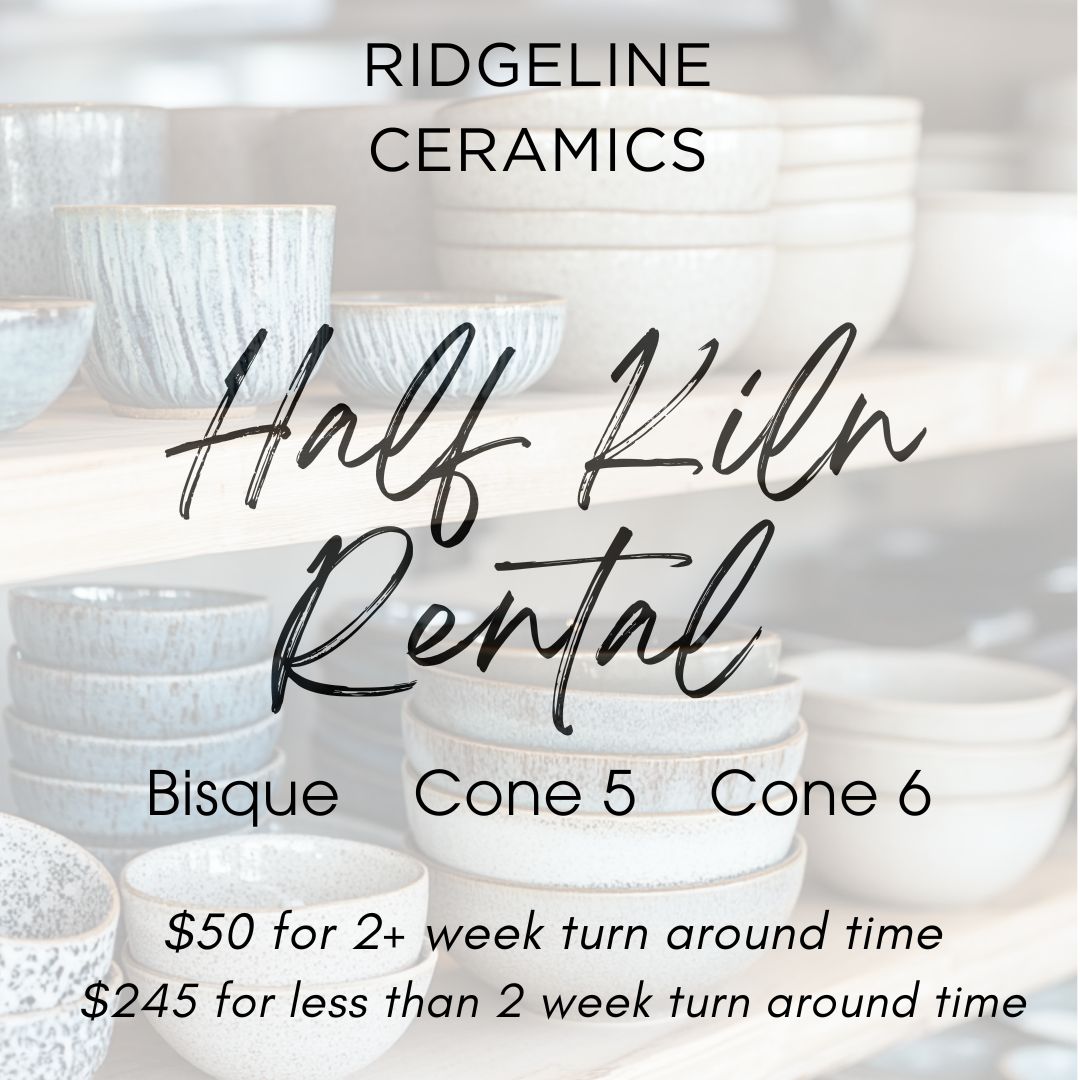 Firing Service: 1/2 Kiln Rental-Please read description for turn around times!
