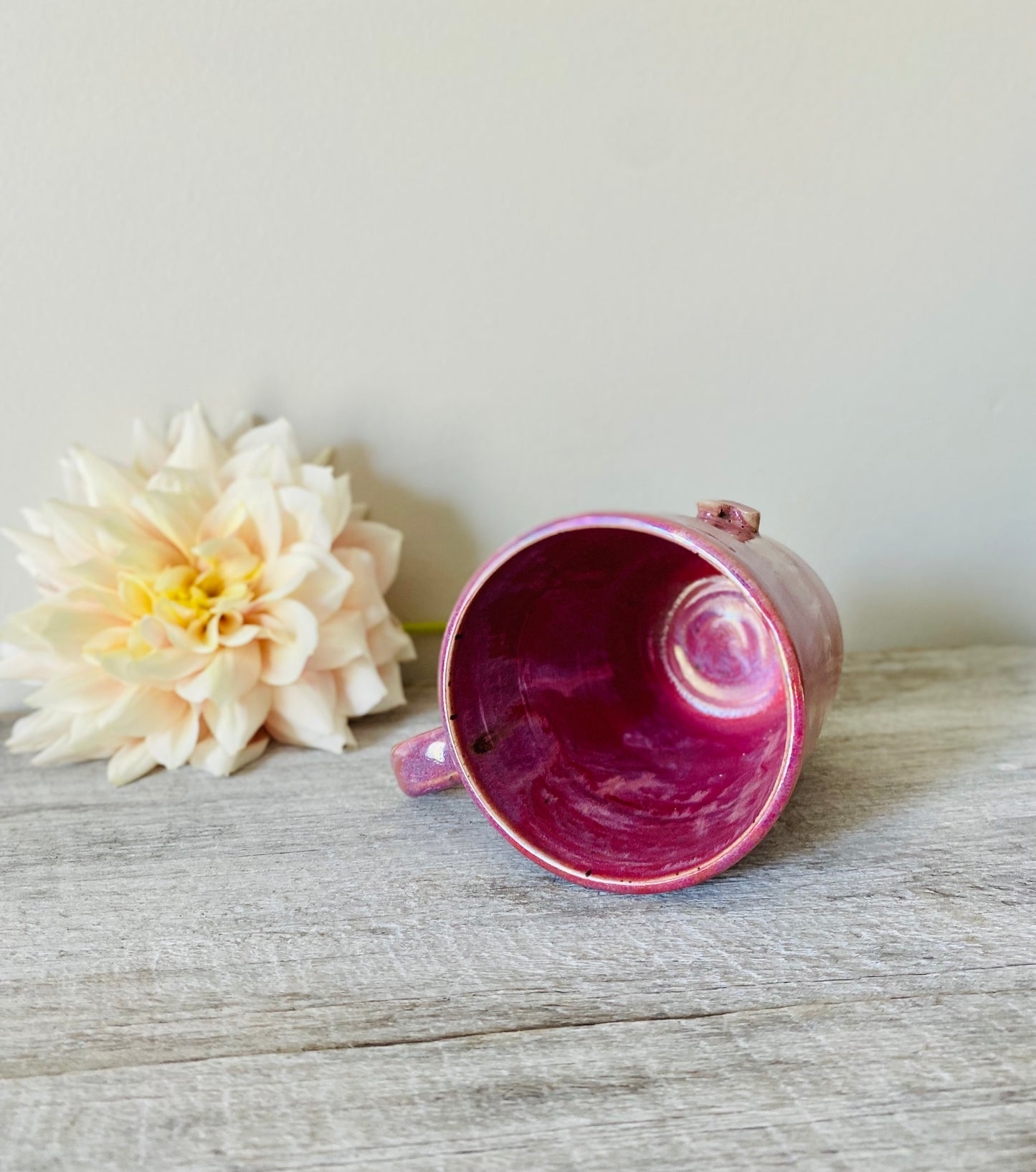 Iridescent Dark Pink Heart Mug