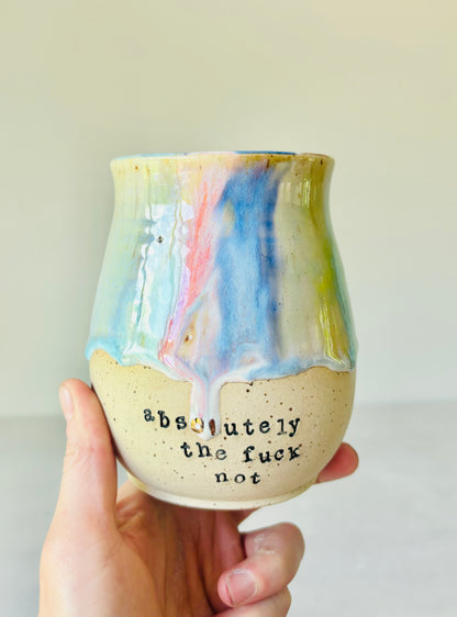Rainbow Absolutely the Fuck Not Mug 22K Gold Letter (15 fl oz)