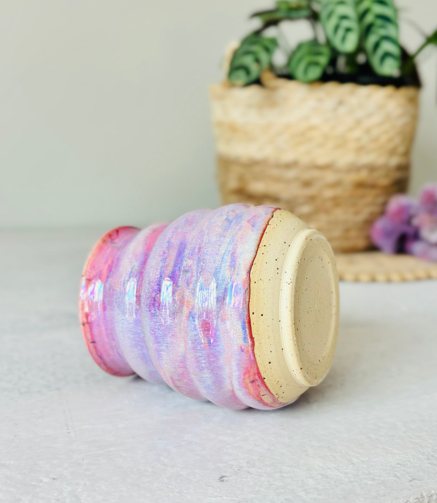 Iridescent Bubble Mug in Cosmic Rose Glaze (14 fl oz)