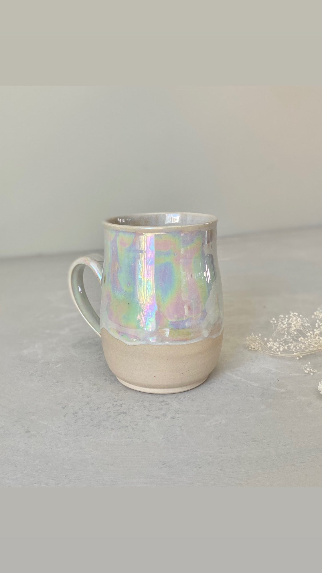 Iridescent White Pearl Mug