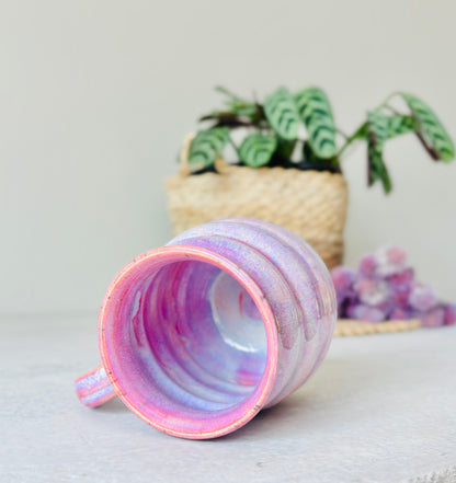 Iridescent Bubble Mug in Cosmic Rose Glaze (14 fl oz)