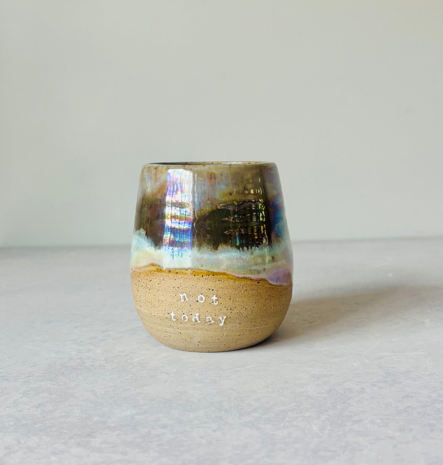 Iridescent “Not Today” Tumbler