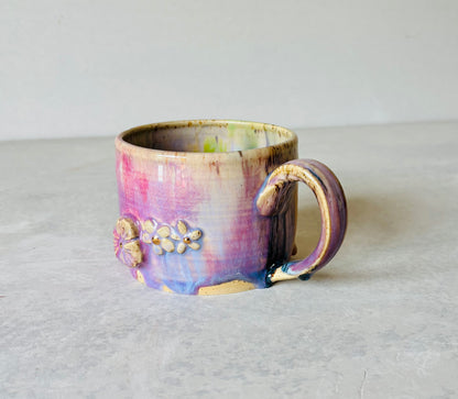 Rainbow 22k Gold 3D Flower Mug