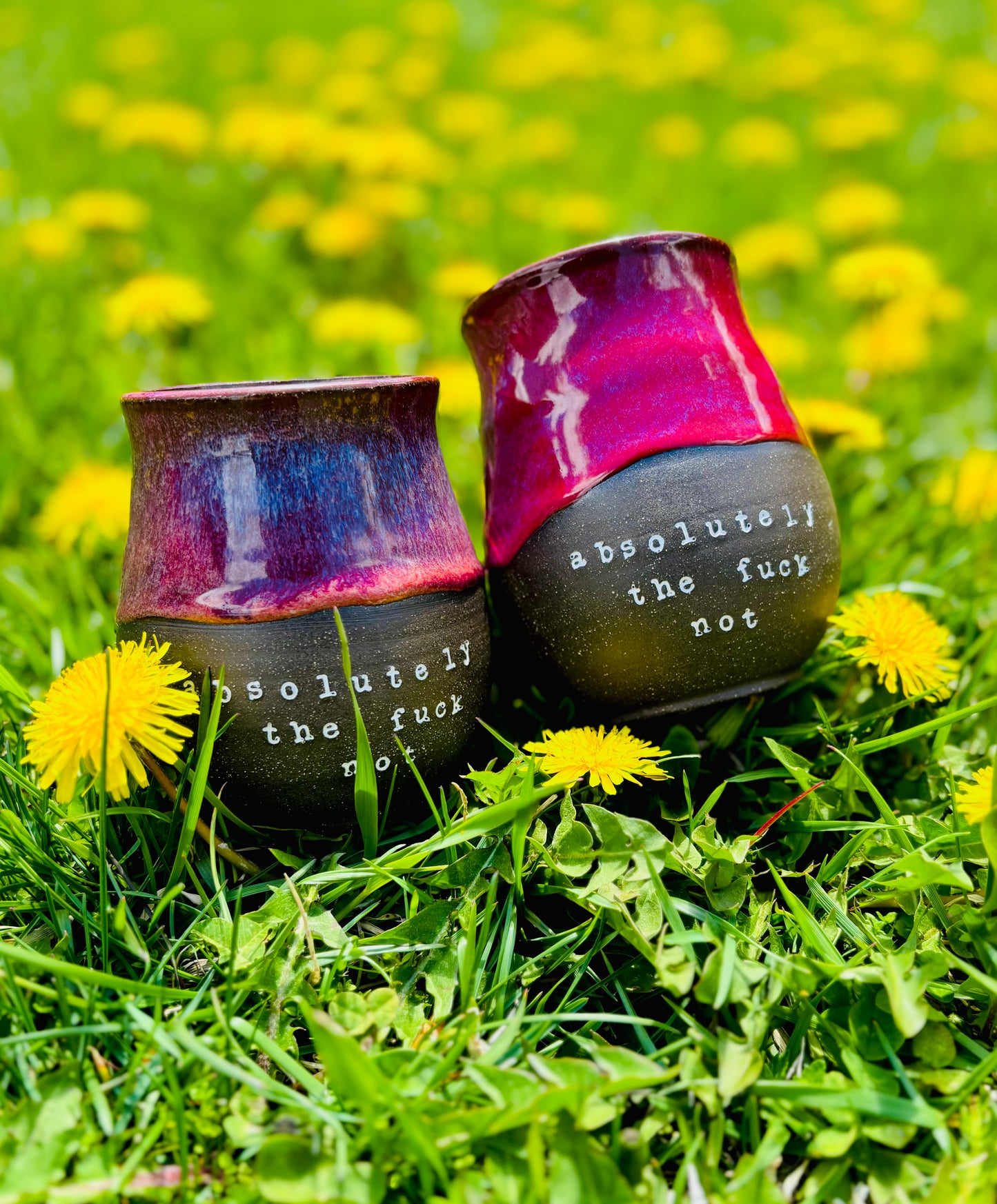Pre-Order: Absolutely the Fuck Not Mug Summer Berry Glaze on Black Clay (10-12 weeks)