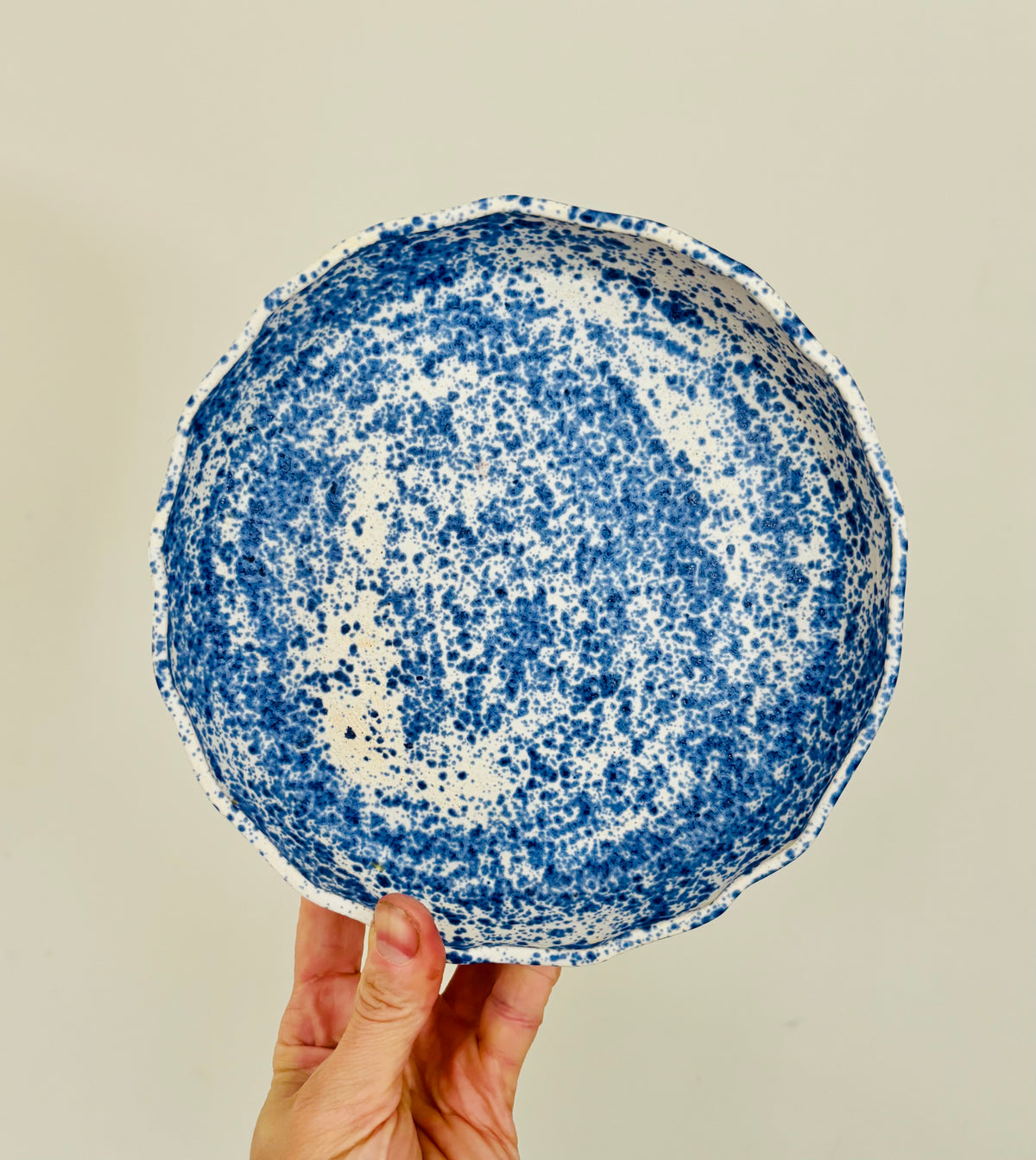Blue Splatter Scalloped Plate
