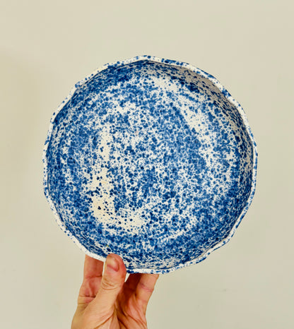 Blue Splatter Scalloped Plate