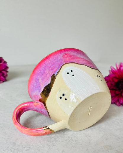 Golden Glaze Line Pink Ghost Mug