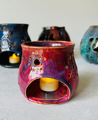Tea Light Lantern with 22k Gold Detail