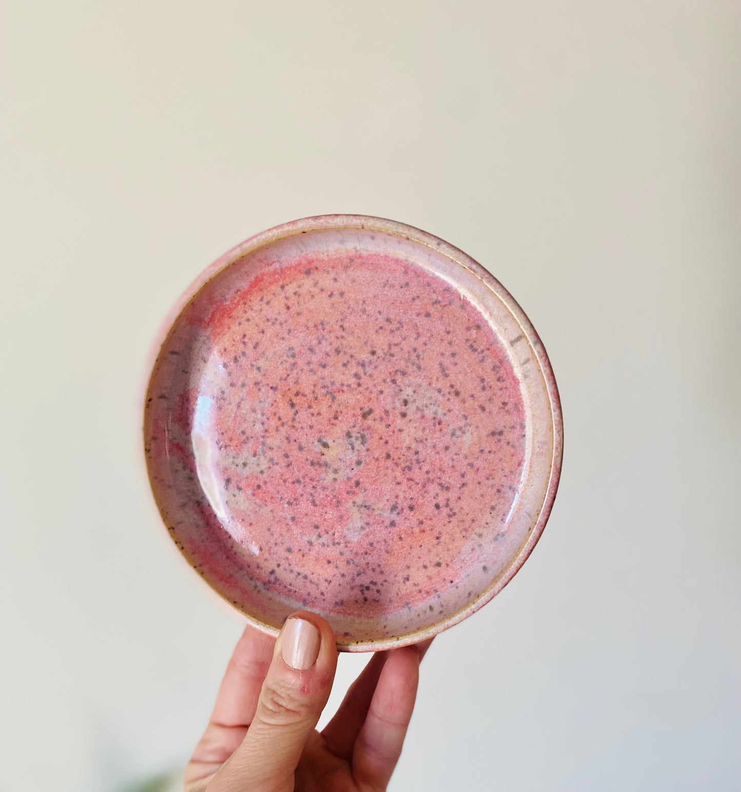 Pink Speckled Trinket Soap Dish