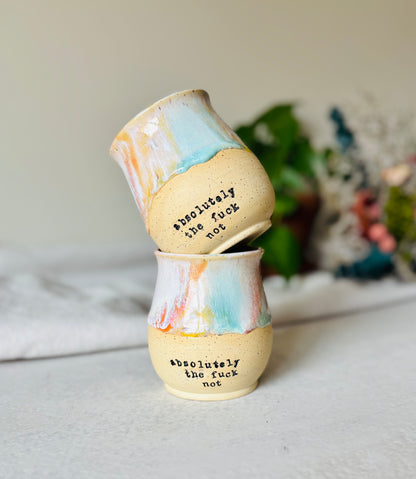 PRE-ORDER Rainbow Absolutely The Fuck Not Mug in Speckled Stoneware