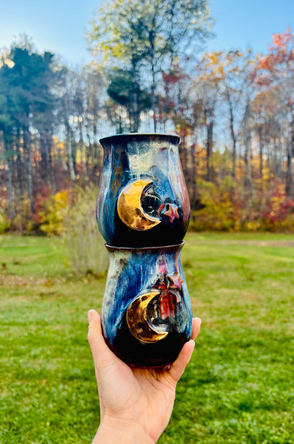 14 fl oz Outer Space 22k Golden Moon Mug #1