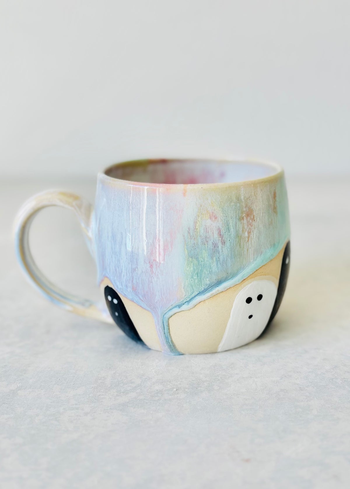 Pastel Rainbow & 22k Gold Ghost Mug