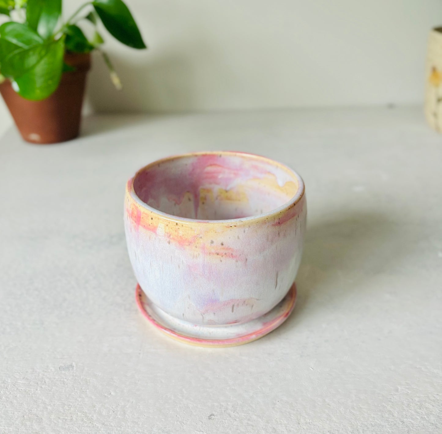 Soft Pink Bubble Planter Holder