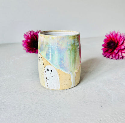Iridescent Pastel Rainbow & 22k Gold Ghost Mug
