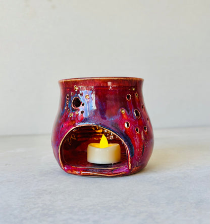 Tea Light Lantern with 22k Gold Detail