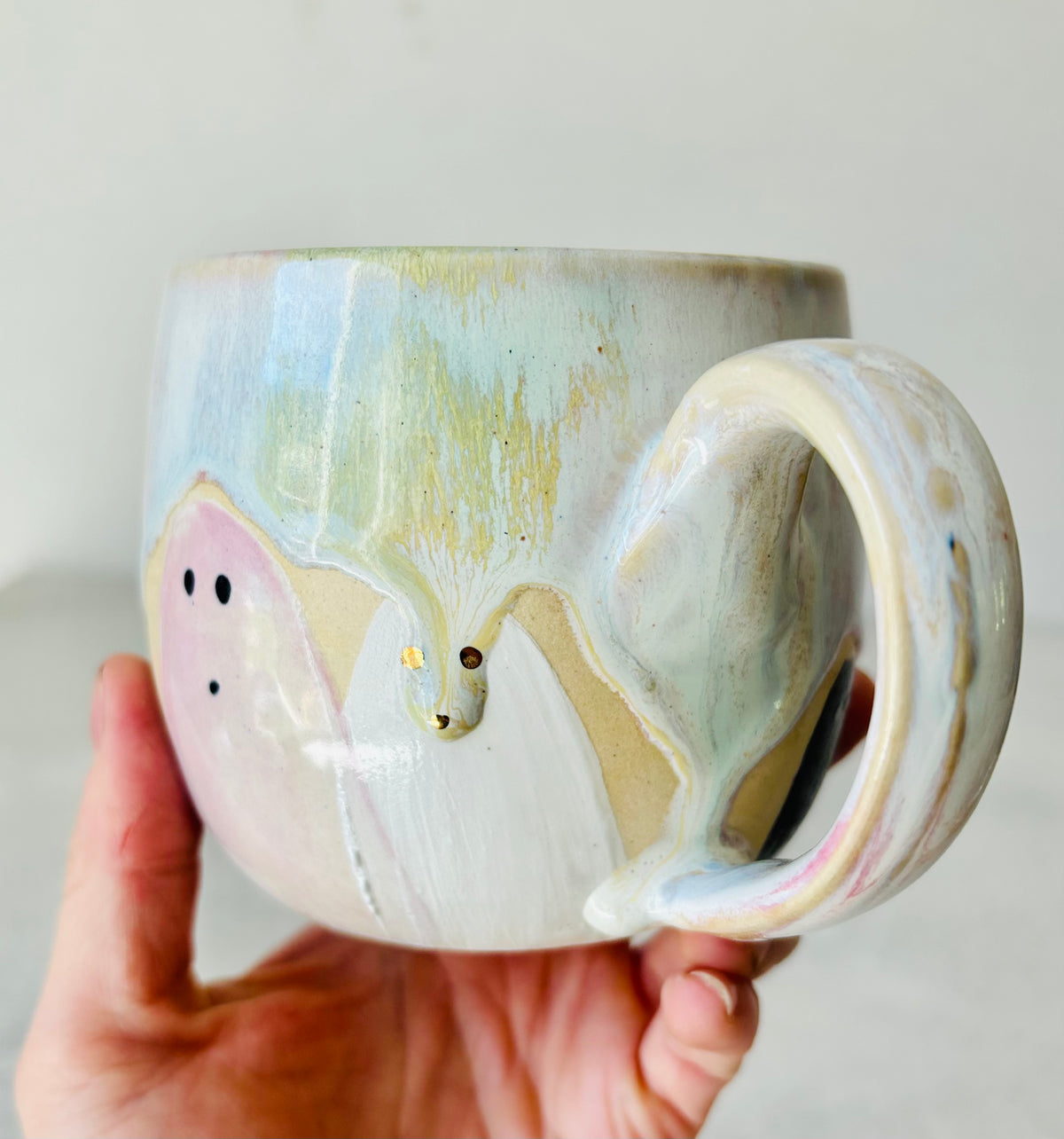 Pastel Rainbow & 22k Gold Ghost Mug