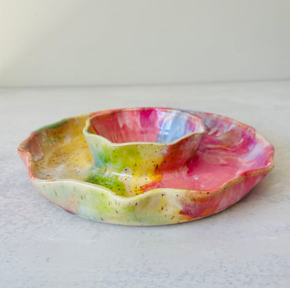 Party Platter in Tie Dye Rainbow