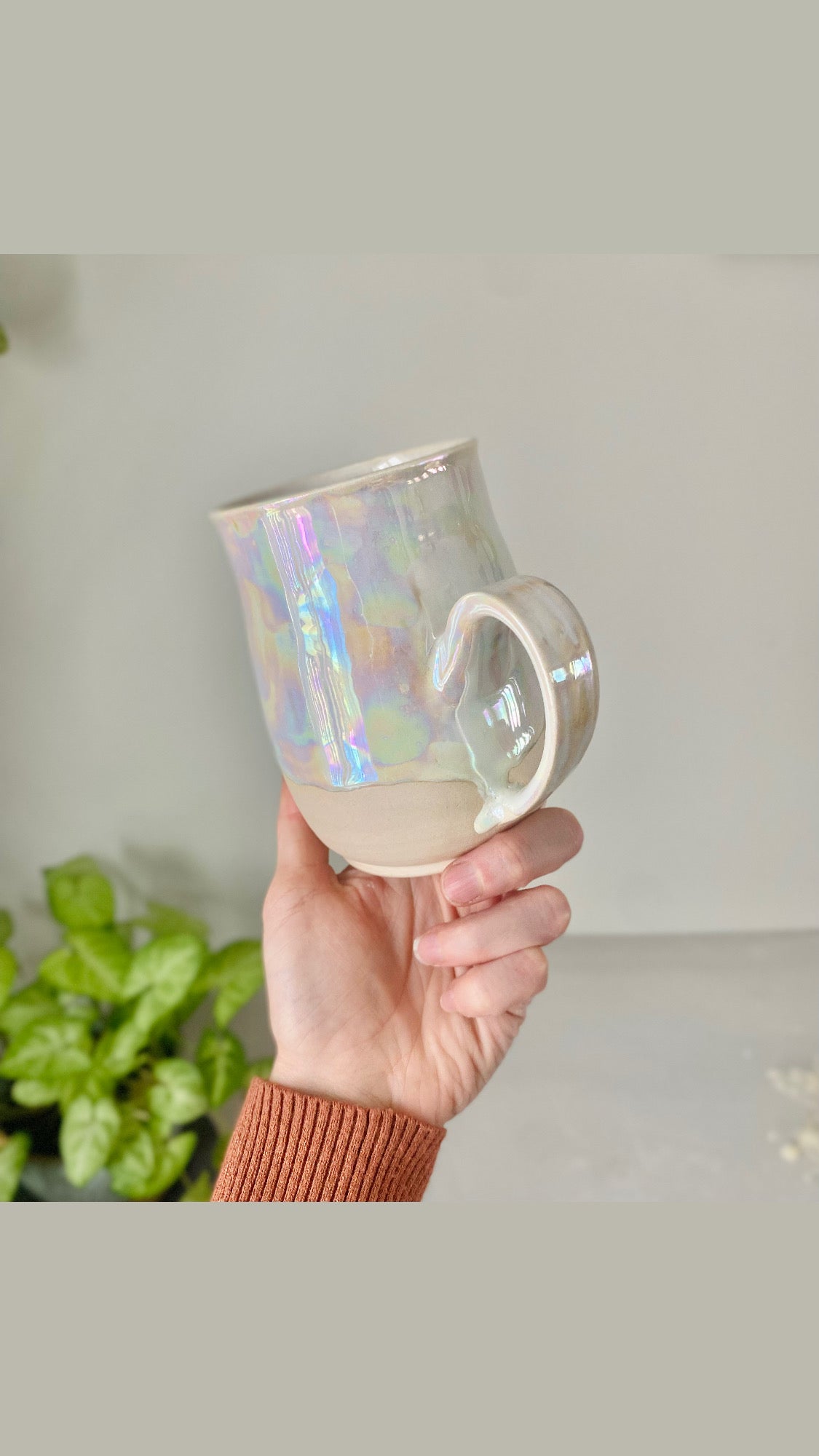 Iridescent White Pearl Mug