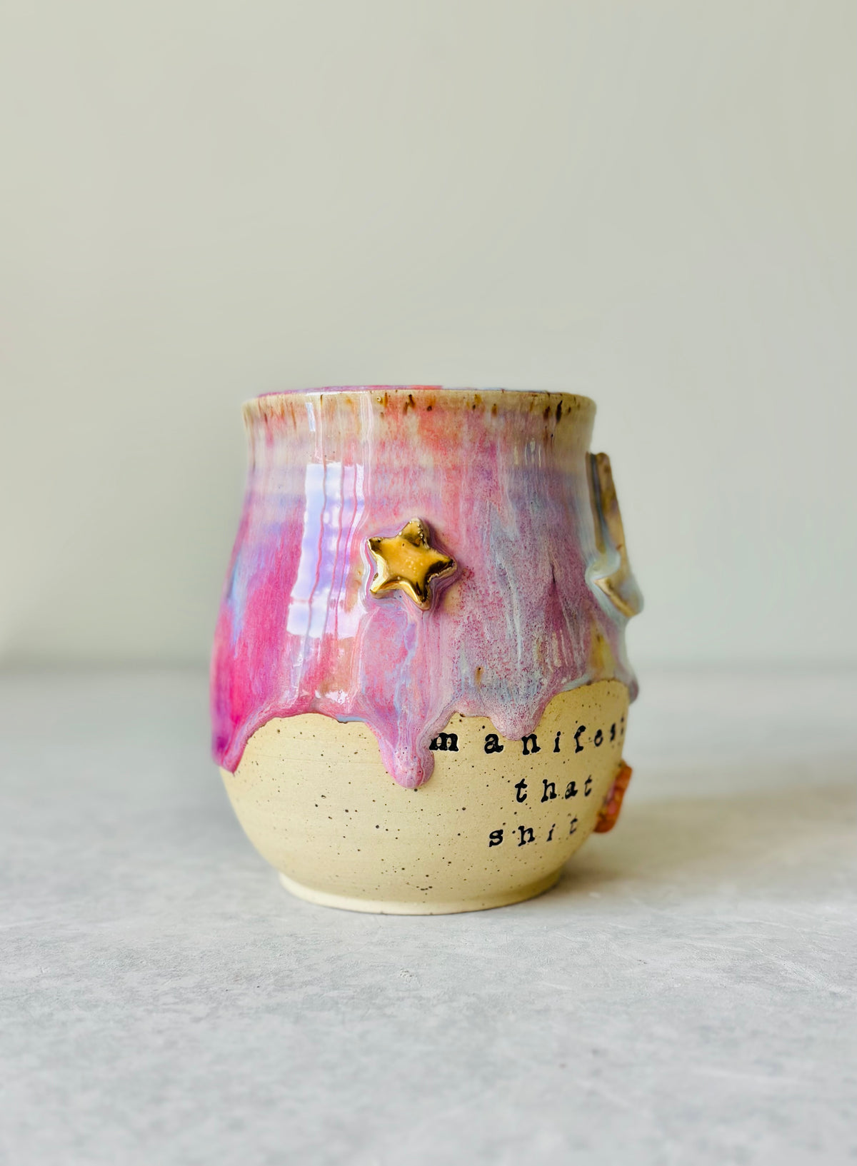 PREVIEW: Release Date is October 11th, 6pm est for Instagram subscribers, 7pm est for the public: Manifest That Shit 22k Gold & Rainbow Mug