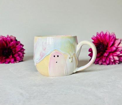 Pastel Rainbow & 22k Gold Ghost Mug