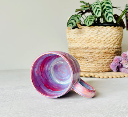 Iridescent Ripple Mug in Cosmic Rose Glaze (16 fl oz)