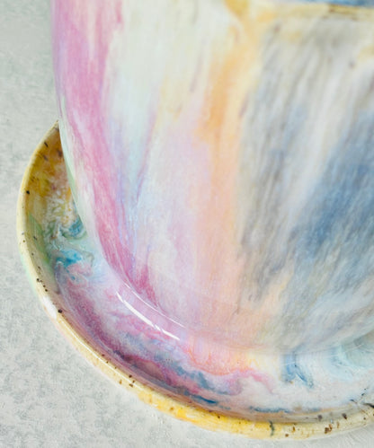 Radiant Rainbow Scalloped Planter