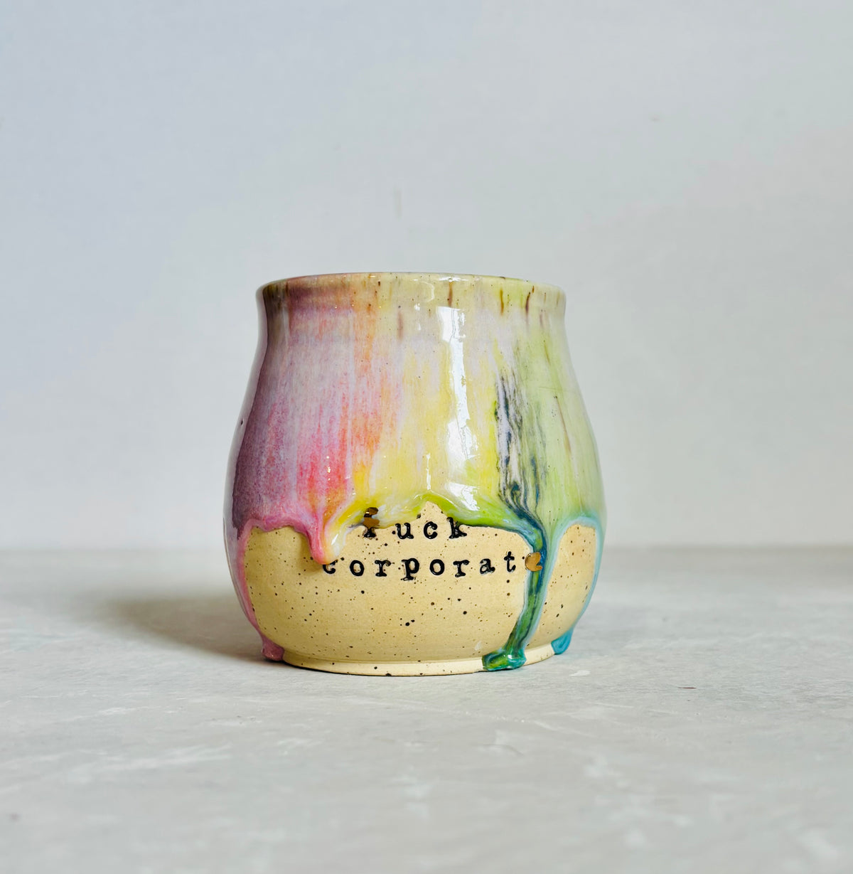 Fuck Corporate Rainbow & 22k gold Mug