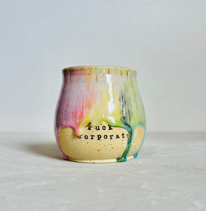 Fuck Corporate Rainbow & 22k gold Mug