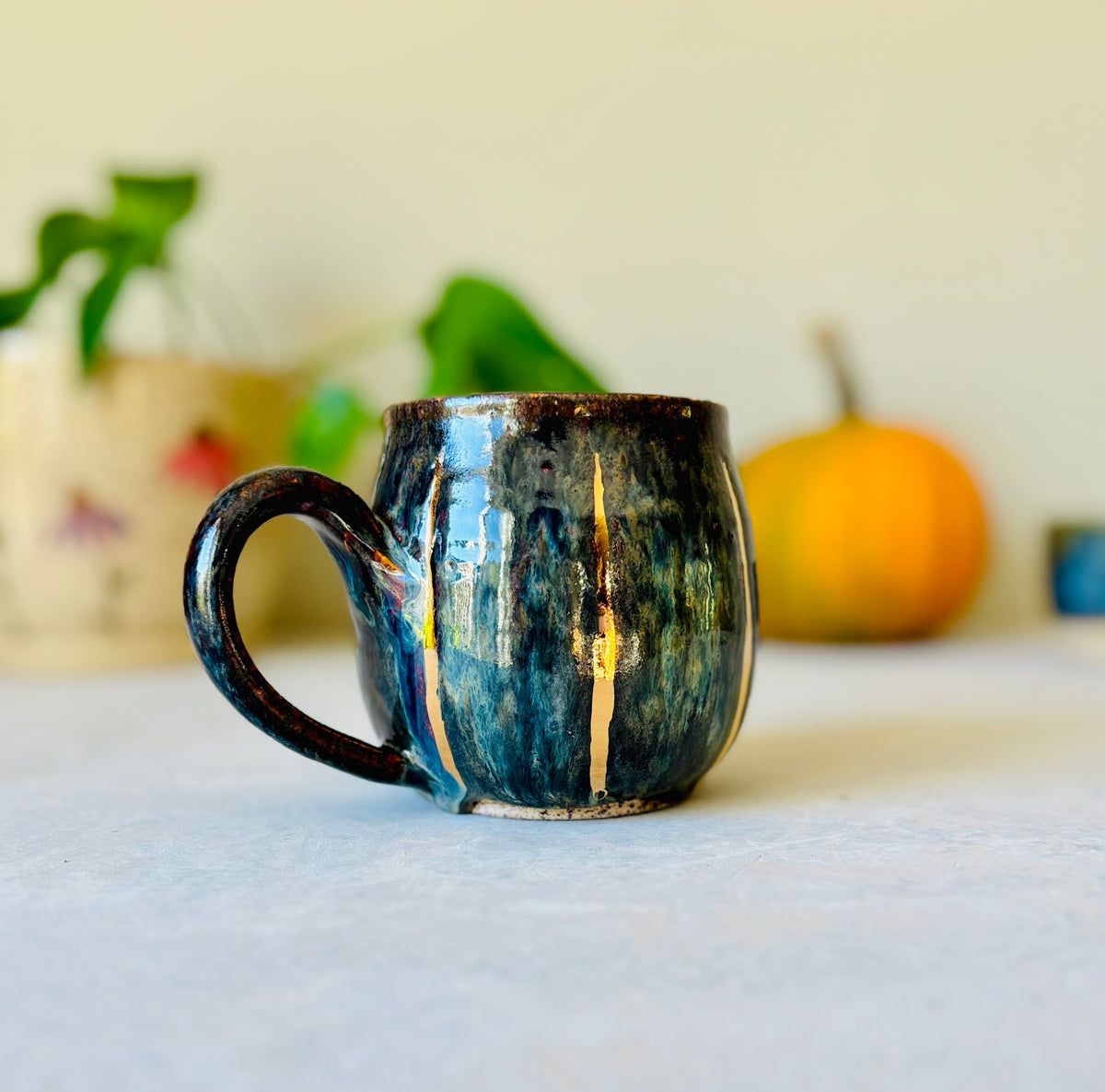 22k Gold Ridged Freckled Pumpkin Mug (20 fl oz) (Copy)
