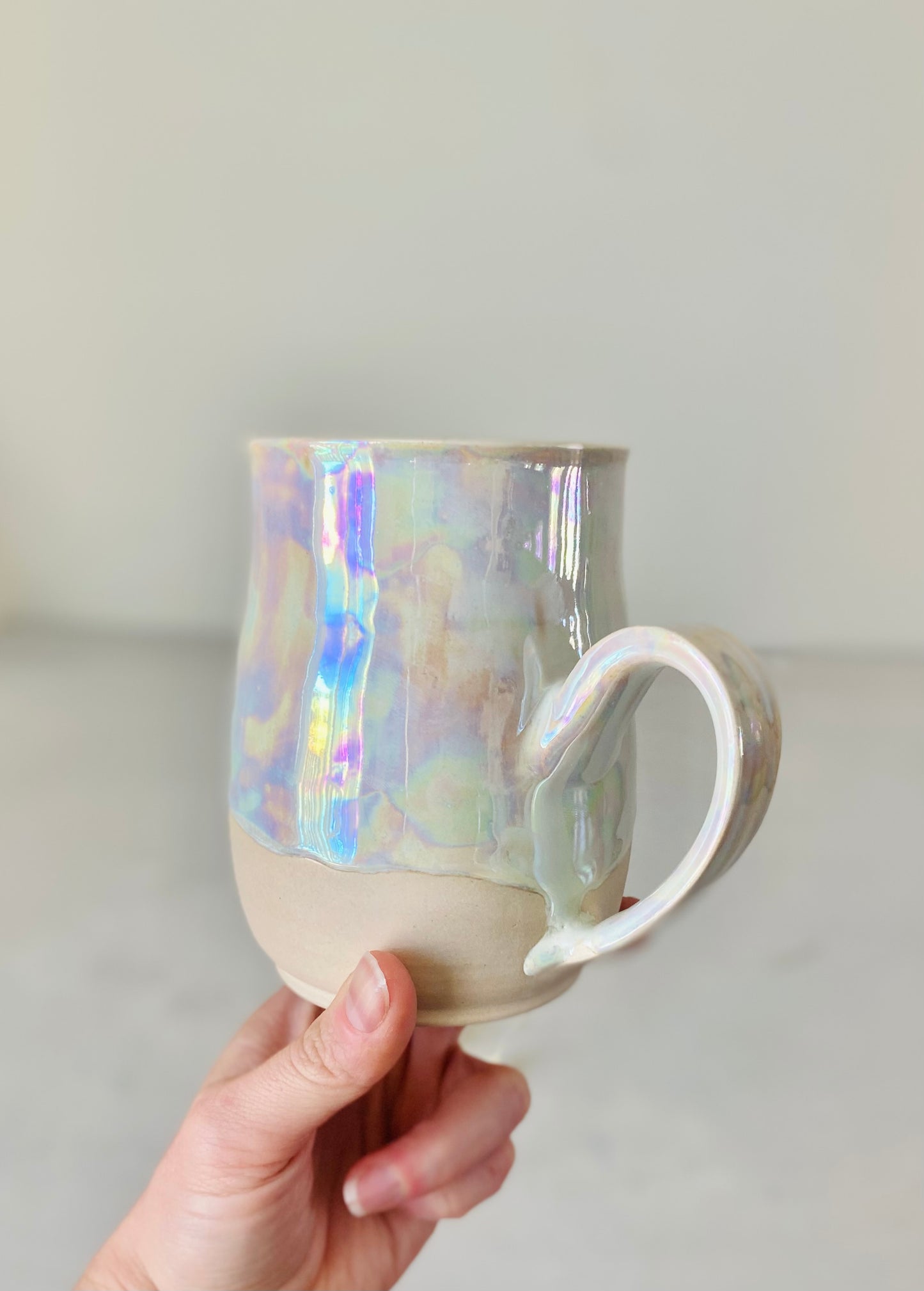 Iridescent White Pearl Mug