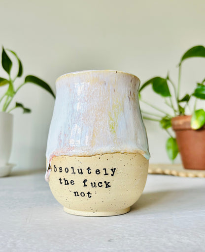 Rainbow Absolutely the Fuck Not Mug 22K Gold Letter (15 fl oz)