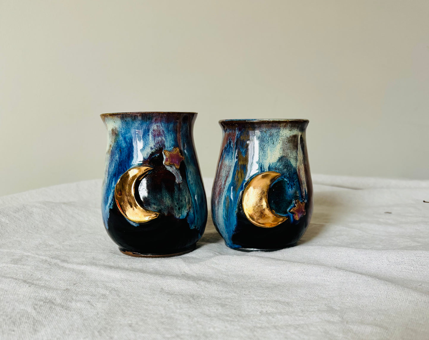 14 fl oz Outer Space 22k Golden Moon Mug #1