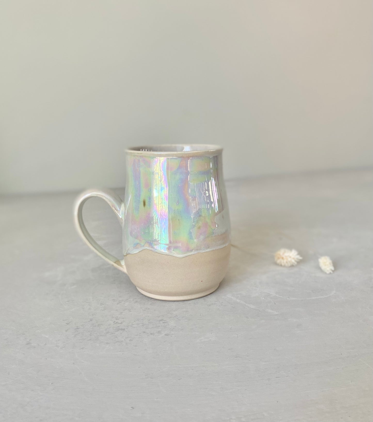 Iridescent White Pearl Mug