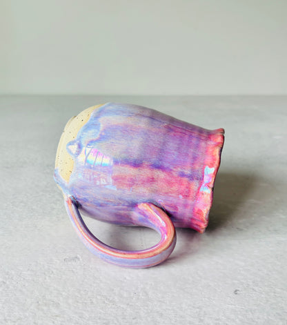 Iridescent Petal Rimmed Mug in Cosmic Rose Glaze (16 fl oz)