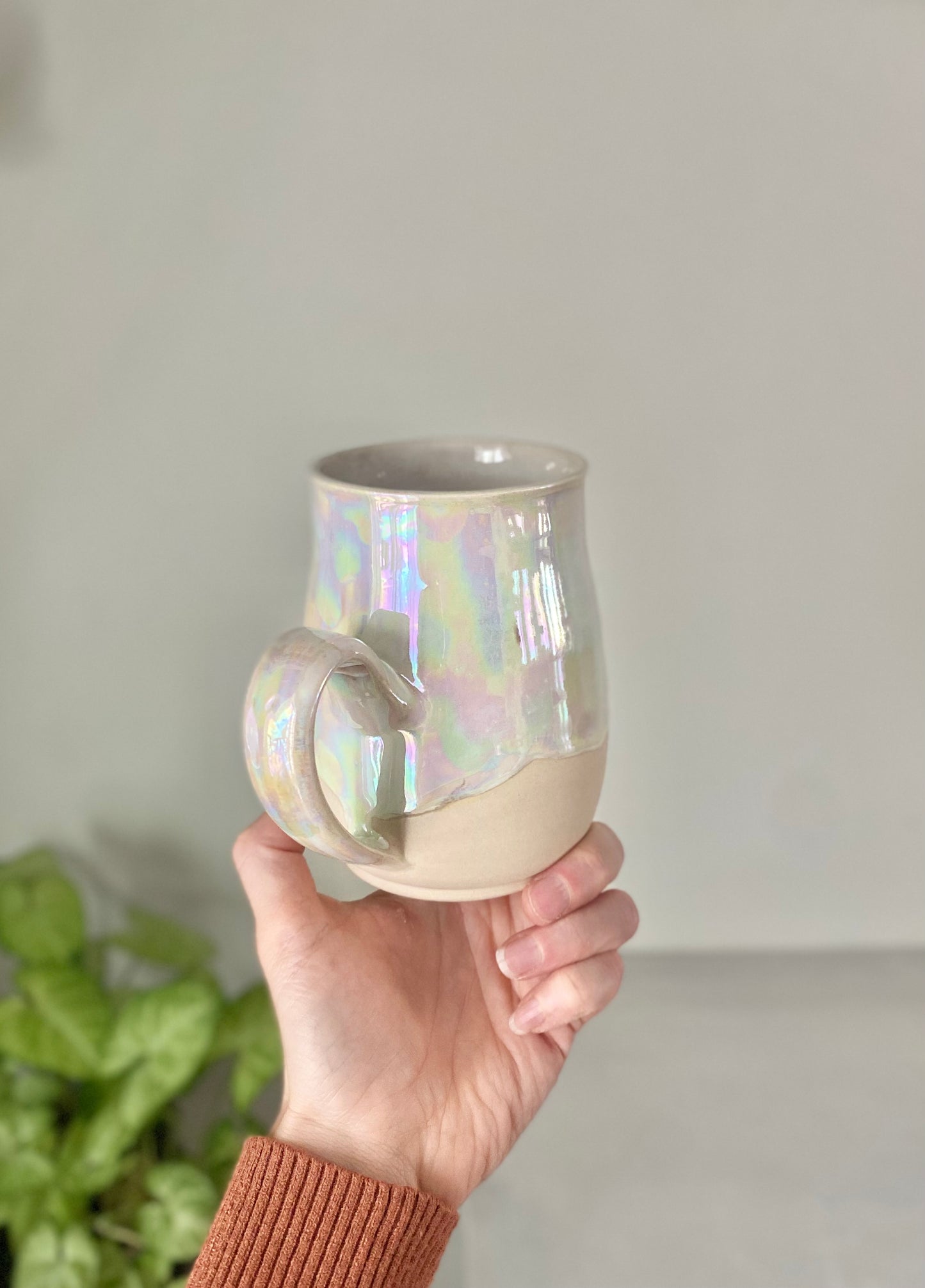 Iridescent White Pearl Mug