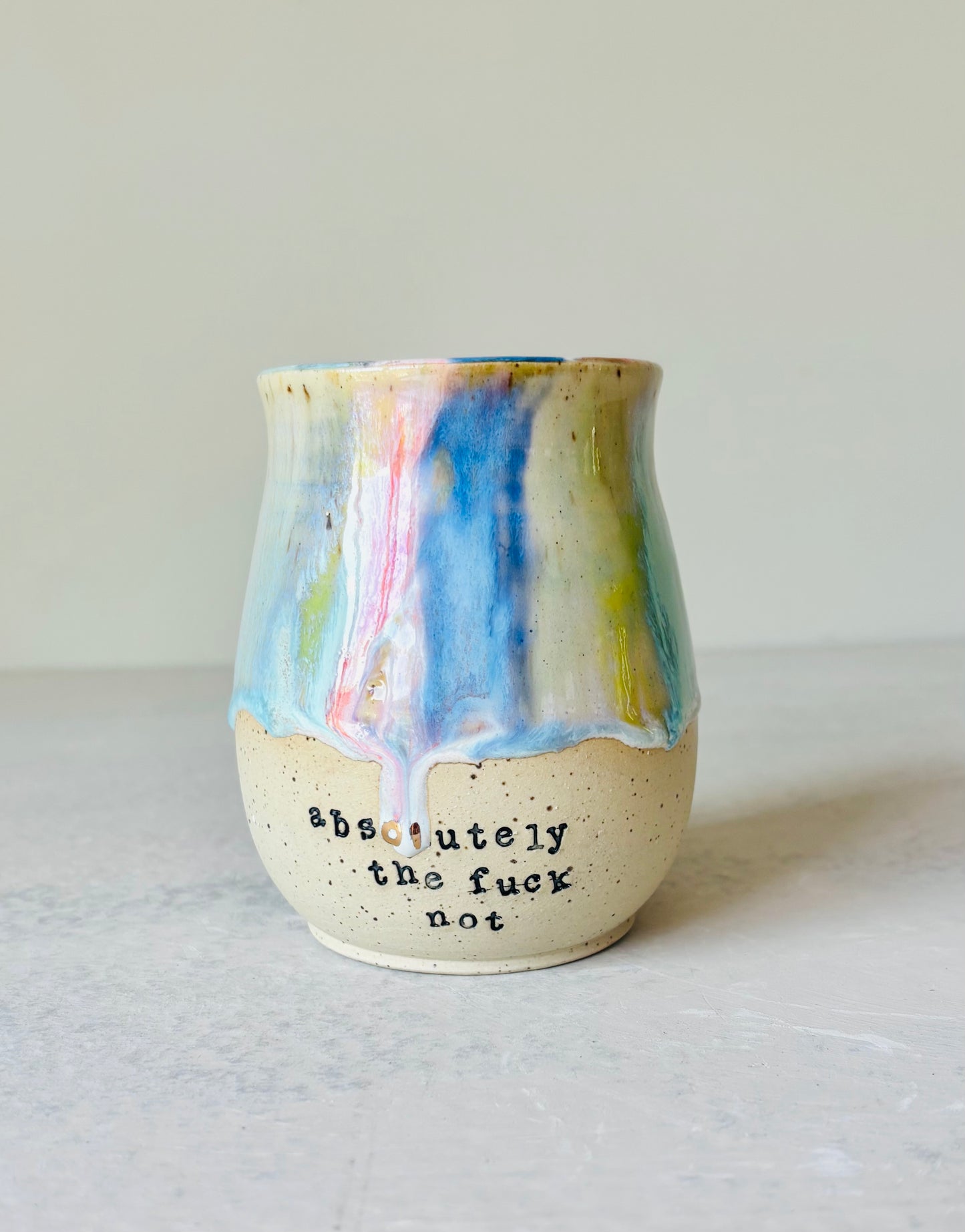 Rainbow Absolutely the Fuck Not Mug 22K Gold Letter (15 fl oz)