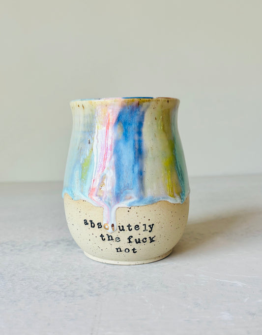 Rainbow Absolutely the Fuck Not Mug 22K Gold Letter (15 fl oz)