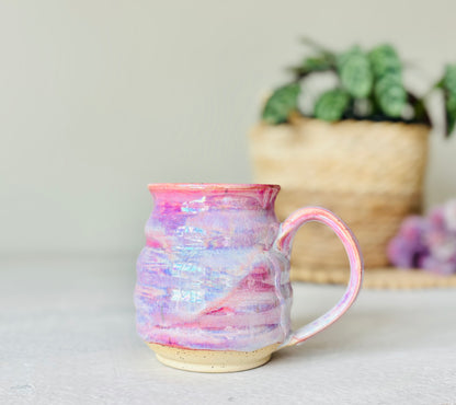 Iridescent Bubble Mug in Cosmic Rose Glaze (14 fl oz)