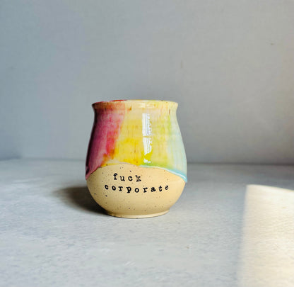 Fuck Corporate Rainbow Mug
