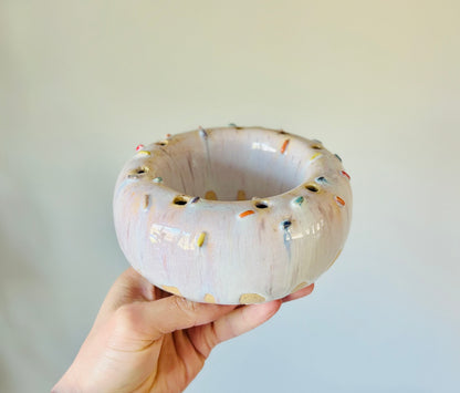 Doughnut with Sprinkles Bud Vase