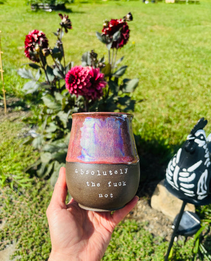 Iridescent Absolutely the Fuck Not Mug in Crimson